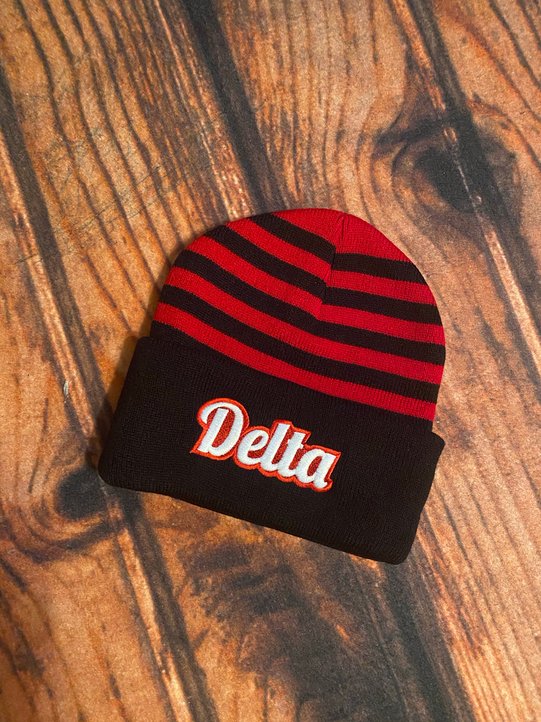 Striped Delta Beanie